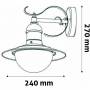 AOLWE27-IMP-B Fenjer zidna lampa Imperial 1xE27 Crna IP44 240x270mm