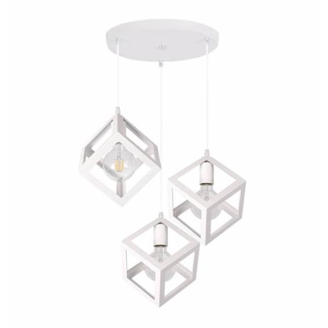 LV2033w visilica 3xe27 bela kocka